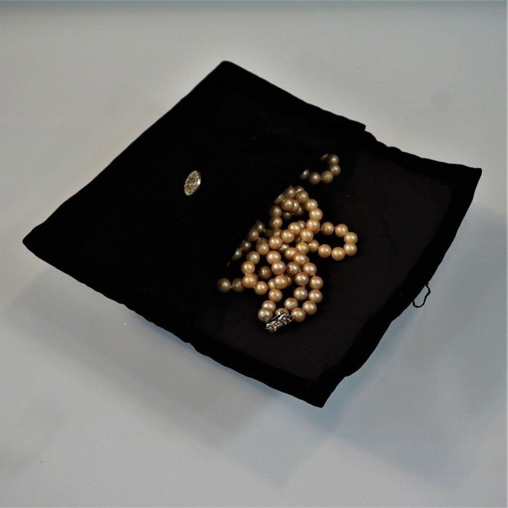 Vintage Black Velvet Jewelry Bag Specially Hand Made By Susan Storage Envelope